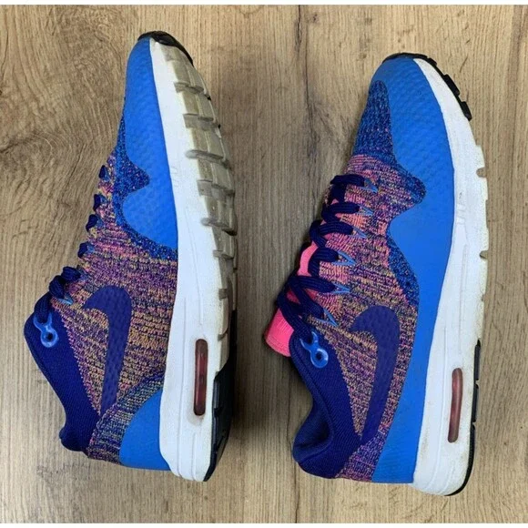 Nike Women Air Max 1 Ultra Flyknit Running Shoes Photo Blue Rose Blast Size 7.5 - Picture 11 of 16